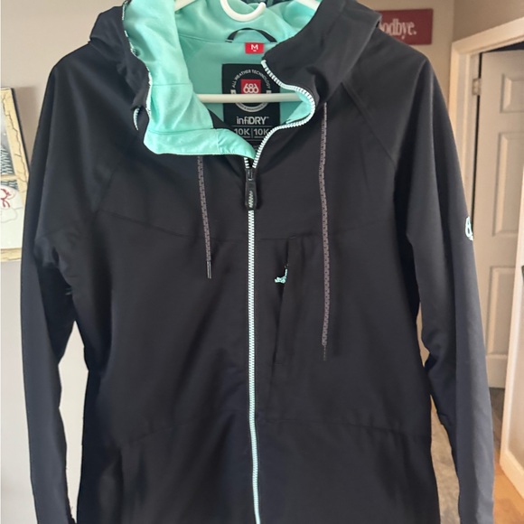 Women's Black and Mint Jacket - Picture 1 of 5